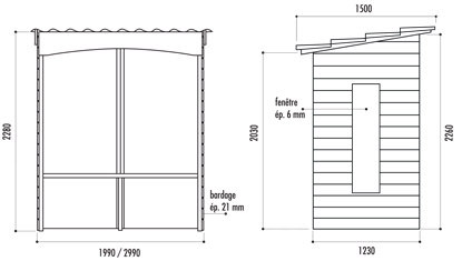 Les dimensions de l'abri bus Lancelot