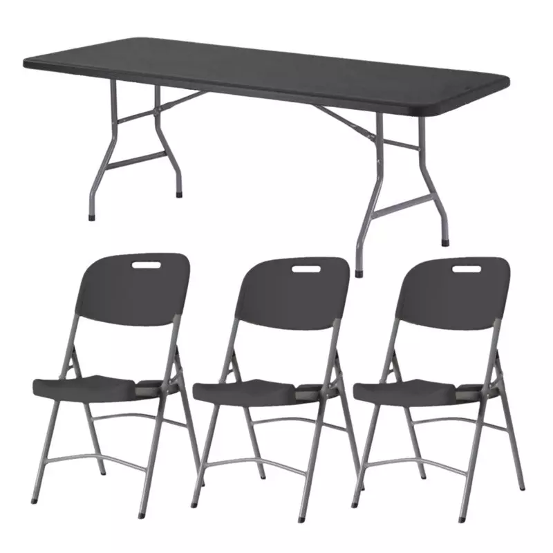 Lot 10 tables 183 cm + 60 chaises polypro M2 Grey Edition®