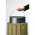 Corbeille de propreté extérieur en bois ronde 20 litres
