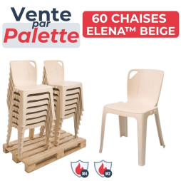 Chaise empilables elena beige vente à la palette