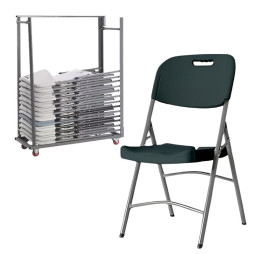 Promotion sur chaises pliantes polypro et chariot de transport Promotion sur chaises pliantes polypro et chariot de transport