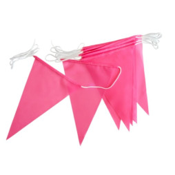 Guirlande 20 flammes unies rose Octobre Rose