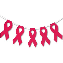 Guirlande rubans en plastique Octobre Rose