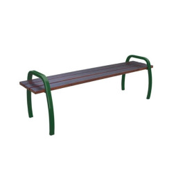 Banc public acier et bois piétement vert