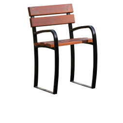 Fauteuil urbain rehaussé pour séniors, en bois et acier