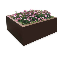 Jardinière de ville carrée en acier