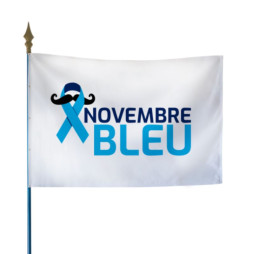 Drapeau sur hampe Novembre Bleu