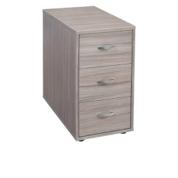 Meuble rangement bureau fixe, 3 tiroirs en mélaminé