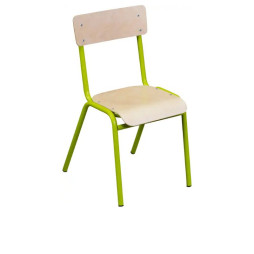 Chaise maternelle empilable avec assise et dossier en multiplis hêtre