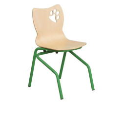 Chaise d'école maternelle empilable piétement vert