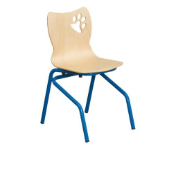 Chaise pour maternelle empilable piétement bleu