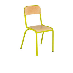 Chaise scolaire empilable avec piétement jaune