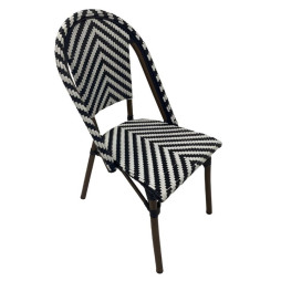 Chaise bistrot chevrons noirs et blancs