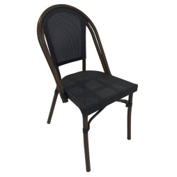 Chaise de café en alu et textilène gris foncé