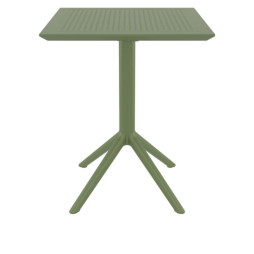 Table terrasse professionnelle carrée vert olive