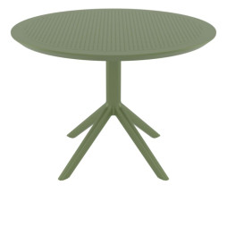 Table de terrasse professionnelle ronde vert olive