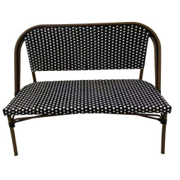 Banquette pour bar extérieur effet bambou noir et blanc