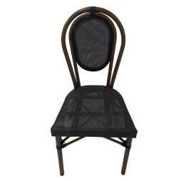 Chaise pour terrasse de café en textilène gris foncé