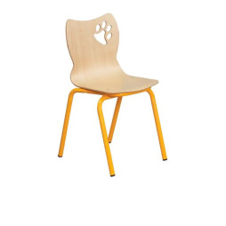 Chaise pour école maternelle coque hêtre structure jaune