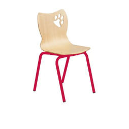 Chaise école maternelle assise coque et piétement rouge