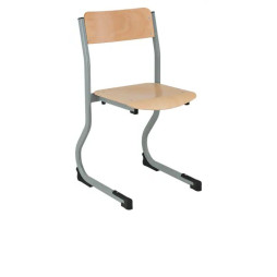 Chaise scolaire collège piétement gris