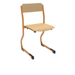 Chaise pour lycée appui sur table structure orange