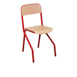 Chaise scolaire avec piétement rouge