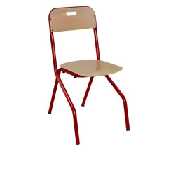 Chaise scolaire 4 pieds - Empilable à appui sur table et prise de main