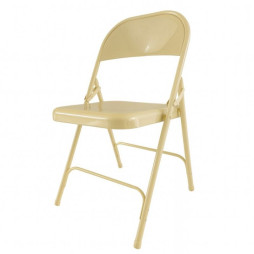 Chaise pliante beige en métal Chaise pliante beige en métal