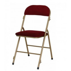 Chaise pliante pour collectivité. Acier et velours. Rembourré pour votre confort