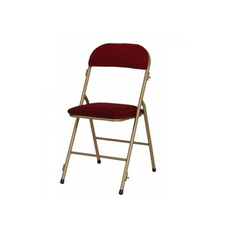 Chaise pliante pour collectivité. Acier et velours. Rembourré pour votre confort