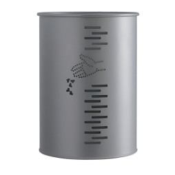 Poubelle collectivité en acier galvanisé coloris gris manganèse