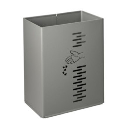Poubelle de ville rectangulaire en acier gris manganèse