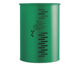 Poubelle de ville en acier peint en époxy vert