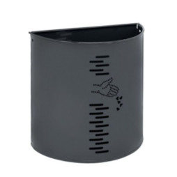 Corbeille murale en acier galvanisé anthracite de 20 L