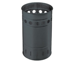 Poubelle publique en acier gris manganèse