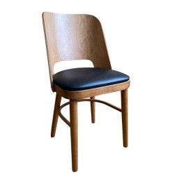 Chaise pour restaurant en bois assise vinyle