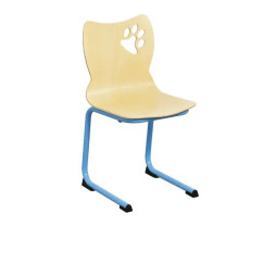 Chaise d'école maternelle à appui sur table structure bleue claire