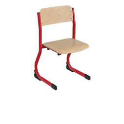 Chaise pour maternelle empilable avec piétement rouge