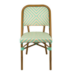 Chaise bistrot aluminium effet bambou