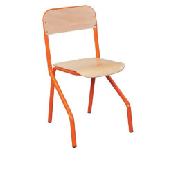 Chaise d'écolier de maternelle empilable structure orange