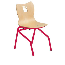 Chaise scolaire pour maternelle structure rouge