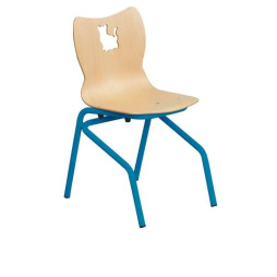 Chaise d'école maternelle empilable piétement bleu