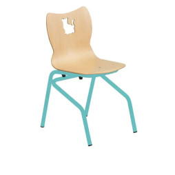 Chaise maternlle appui sur table piétement vert anis