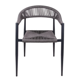 Fauteuil de terrasse pour restaurant cordage synthétique gris