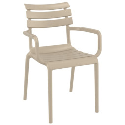 Fauteuil polypropylène extérieur coloris taupe