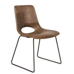 Chaise restaurant rétro en simili cuir