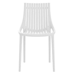 Chaise en plastique recyclé blanc pour terrasse CHR