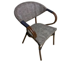 Fauteuil terrasse CHR aluminium gris clair