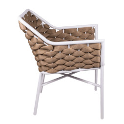 Fauteuil jardin extérieur en alu et cordage raffiné